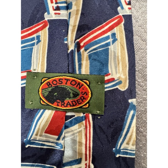 Boston Traders 100%‎ Silk Men's Neck Tie Multi-Color Design  Made In USA - Picture 4 of 5
